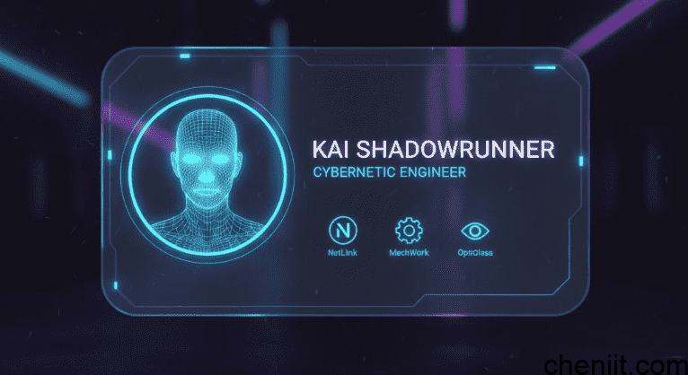 Nano Banana 提示词4-未来感全息个人资料界面